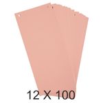 Exacompta - 12 Packs de 100 fiches intercalaires - 105 x 240 mm - rose