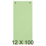 Exacompta - 12 Packs de 100 fiches intercalaires - 105 x 240 mm - vert