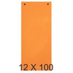 Exacompta - 12 Packs de 100 fiches intercalaires - 105 x 240 mm - orange