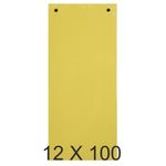 Exacompta Forever - 12 Packs de 100 fiches intercalaires - 105 x 240 mm - jaune
