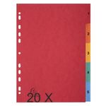Exacompta - Pack de 20 intercalaires 5 positions numériques - A4 - couleurs assorties
