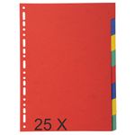 Exacompta - Pack de 25 intercalaires 8 positions - A4 - couleurs assorties