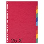 Exacompta - Pack de 25 intercalaires 10 positions - A4 Maxi - couleurs assorties