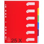 Exacompta - Pack de 25 intercalaires 6 positions - A4 Maxi - couleurs assorties