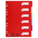 Exacompta - Pack de 25 intercalaires 6 positions - A4 - couleurs assorties