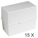 Exacompta - 15 Boîtes à fiches - A5 - pour 200 cartes - gris lumière