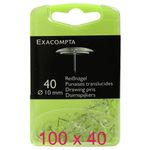 Exacompta - 100 Boîtes de 40 Punaises tête plate - 7 mm - cristal