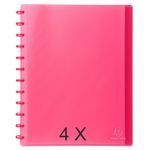 Exacompta - 4 Porte vues à pochettes amovibles - 60 vues - A4 - rouge