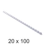 Exacompta - 20 Boîtes de 100 anneaux de reliure en plastique - 8 mm - blanc