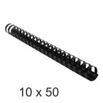 Exacompta - 10 Boîtes de 50 anneaux de reliure en plastique - 25 mm - noir