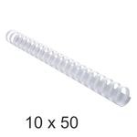 Exacompta - 10 Boîtes de 50 anneaux de reliure en plastique - 25 mm - blanc