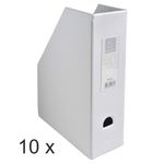 Exacompta - 10 Porte-revues polypro - dos 100 mm - blanc - livrés à plat
