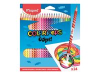 Maped Color'Peps Oops! - 24 Crayons de couleur effaçables - couleurs assorties