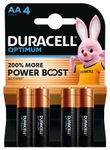 DURACELL Optimium - 4 piles alcalines - AA LR06