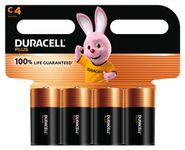 DURACELL 100% Plus - 4 piles alcalines - C LR14