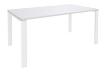 Bureau simple IRIS - L120 cm - Pieds blanc - plateau Blanc perle