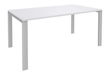 Bureau simple IRIS - L120 cm - Pieds aluminium - plateau Blanc perle