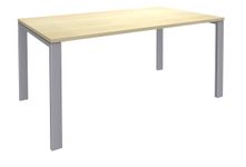 Bureau simple IRIS - L120 cm - Pieds aluminium - plateau imitation Erable