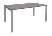 Bureau simple IRIS - L140 cm - Pieds aluminium - plateau imitation Chêne gris