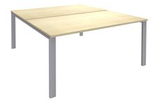 Bureau Bench IRIS - L120 cm - Plan de départ - Pieds aluminium - plateau imitation Erable