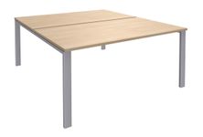 Bureau Bench IRIS - L140 cm - Plan de départ - Pieds aluminium - plateau imitation Chêne clair