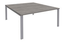 Bureau Bench IRIS - L140 cm - Plan de départ - Pieds aluminium - plateau imitation Chêne gris