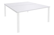 Bureau Bench IRIS - L180 cm - Plan de départ - Pieds blanc - plateau Blanc perle