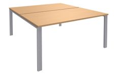 Bureau Bench IRIS - L180 cm - Plan de départ - Pieds aluminium - plateau imitation Hêtre