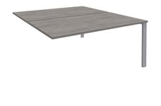 Bureau Bench IRIS - L120 cm - Plan suivant - Pieds aluminium - plateau imitation Chêne gris
