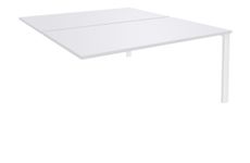 Bureau Bench IRIS - L140 cm - Plan suivant - Pieds blanc - plateau Blanc perle