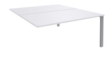 Bureau Bench IRIS - L160 cm - Plan suivant - Pieds aluminium - plateau Blanc perle