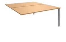 Bureau Bench IRIS - L160 cm - Plan suivant - Pieds aluminium - plateau imitation Hêtre