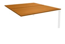 Bureau Bench IRIS - L180 cm - Plan suivant - Pieds blanc - plateau imitation Merisier