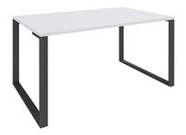 Bureau droit LOFTER - L80 cm - Plateau Blanc - pied Carbone