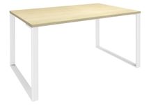 Bureau droit LOFTER - L80 cm - Plateau imitation Erable - pied Blanc
