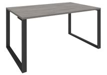 Bureau droit LOFTER - L120 cm - Plateau imitation chêne gris - pied Carbone