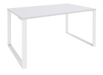 Bureau droit LOFTER - L160 cm - Plateau Blanc - pied Blanc