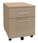 Caisson mobile IRIS - L43 x H56 x P60 cm - 2 tiroirs - imitation Chêne clair