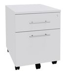 Caisson mobile IRIS - L43 x H56 x P60 cm - 2 tiroirs - Blanc perle