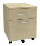 Caisson mobile IRIS - L43 x H56 x P60 cm - 2 tiroirs - imitation Erable