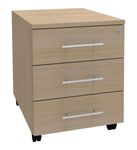 Caisson mobile IRIS - L43 x H56 x P60 cm - 3 tiroirs - imitation Chêne clair