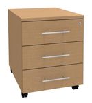 Caisson mobile IRIS - L43 x H56 x P60 cm - 3 tiroirs - imitation Hêtre