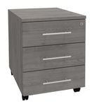 Caisson mobile IRIS - L43 x H56 x P60 cm - 3 tiroirs - imitation Chêne gris