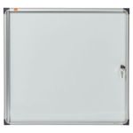 Nobo - Vitrine d'intérieur extra plate - 6 feuilles A4 - surface magnetique - porte battante - 68 x 72,5 x 2,5 cm
