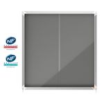 Nobo - Vitrine d'affichage - 12 feuilles A4 - surface en feutre gris - porte coulissante - 92,2 x 96,7 x 6,3 cm