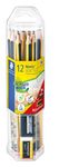 STAEDTLER Noris 120 - 12 Crayons à papier - HB - avec gomme et taille-crayon - pack spécial anniversaire