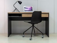 Bureau ARCADE - 126 cm - avec tiroir et niche - chêne du bocage/anthracite