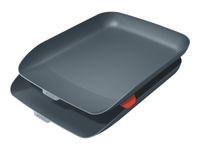 Leitz Cosy - 2 Corbeilles à courrier plastique - gris