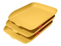 Leitz Cosy - 3 Corbeilles à courrier plastique - jaune