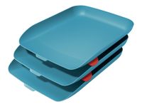 Leitz Cosy - 3 Corbeilles à courrier plastique - bleu